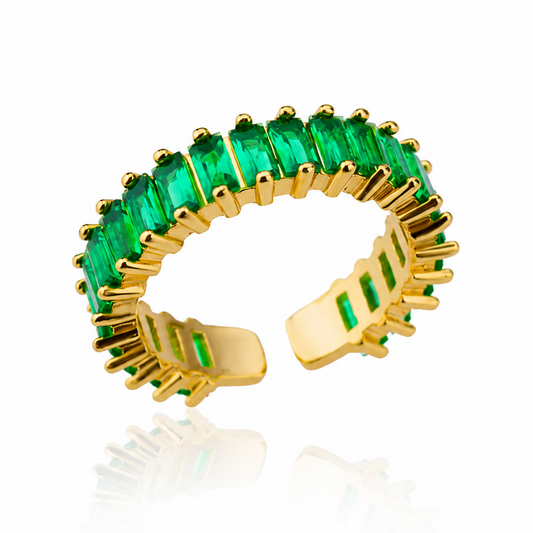 Adjustable Emerald Crown Ring