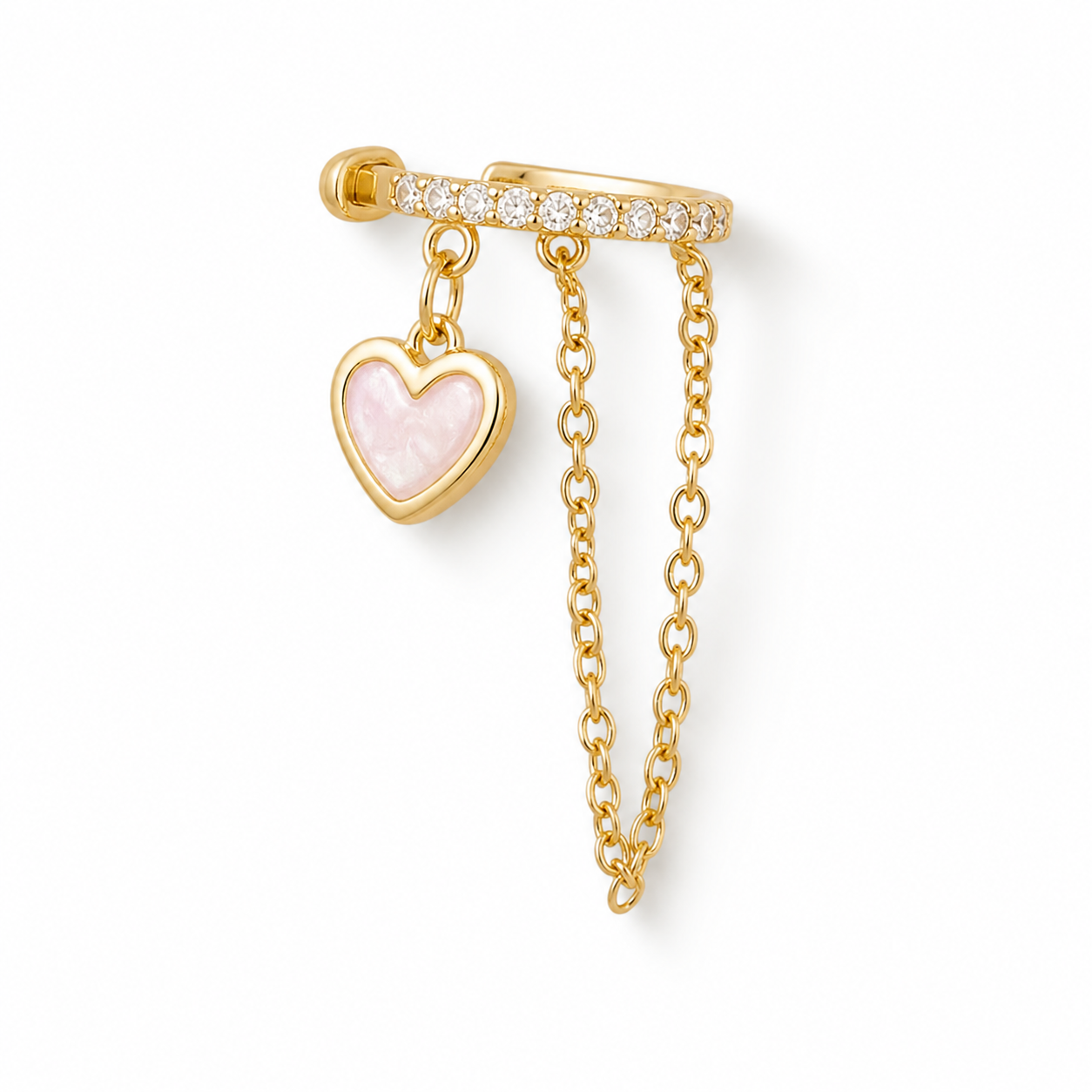Heart Chain Drop Ear-Cuff
