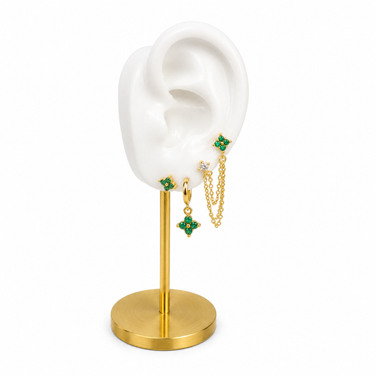 Emerald Bloom Trio Ear Set