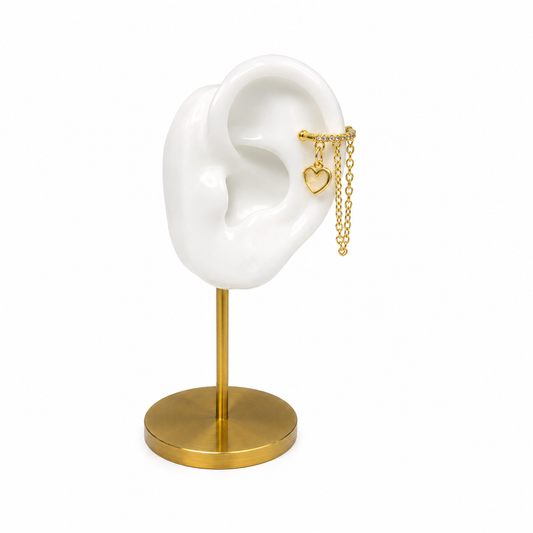 Heart Chain Drop Ear-Cuff