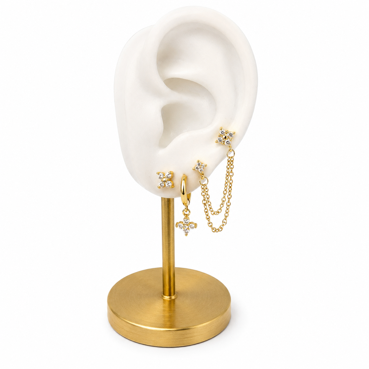Three-Piece Floral Earrings Set