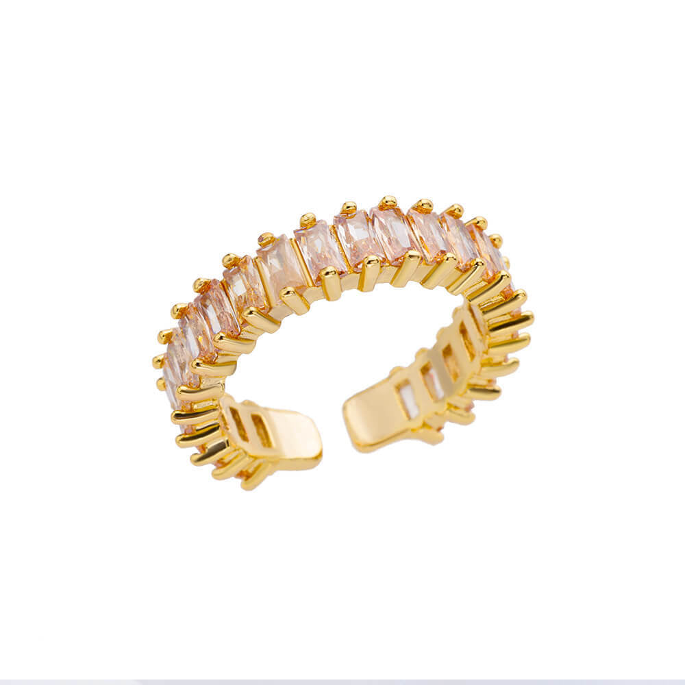 Blush Baguette Adjustable Ring