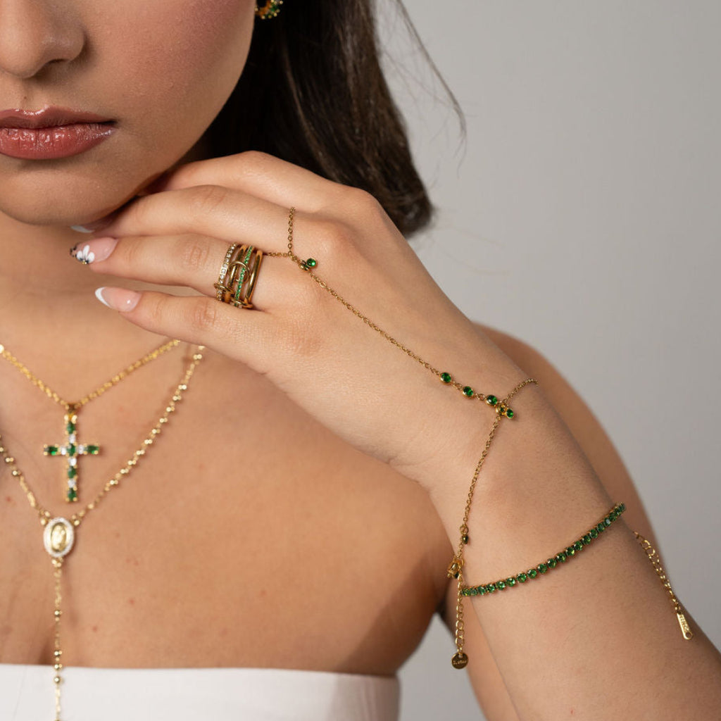 Emerald Veil Hand Chain
